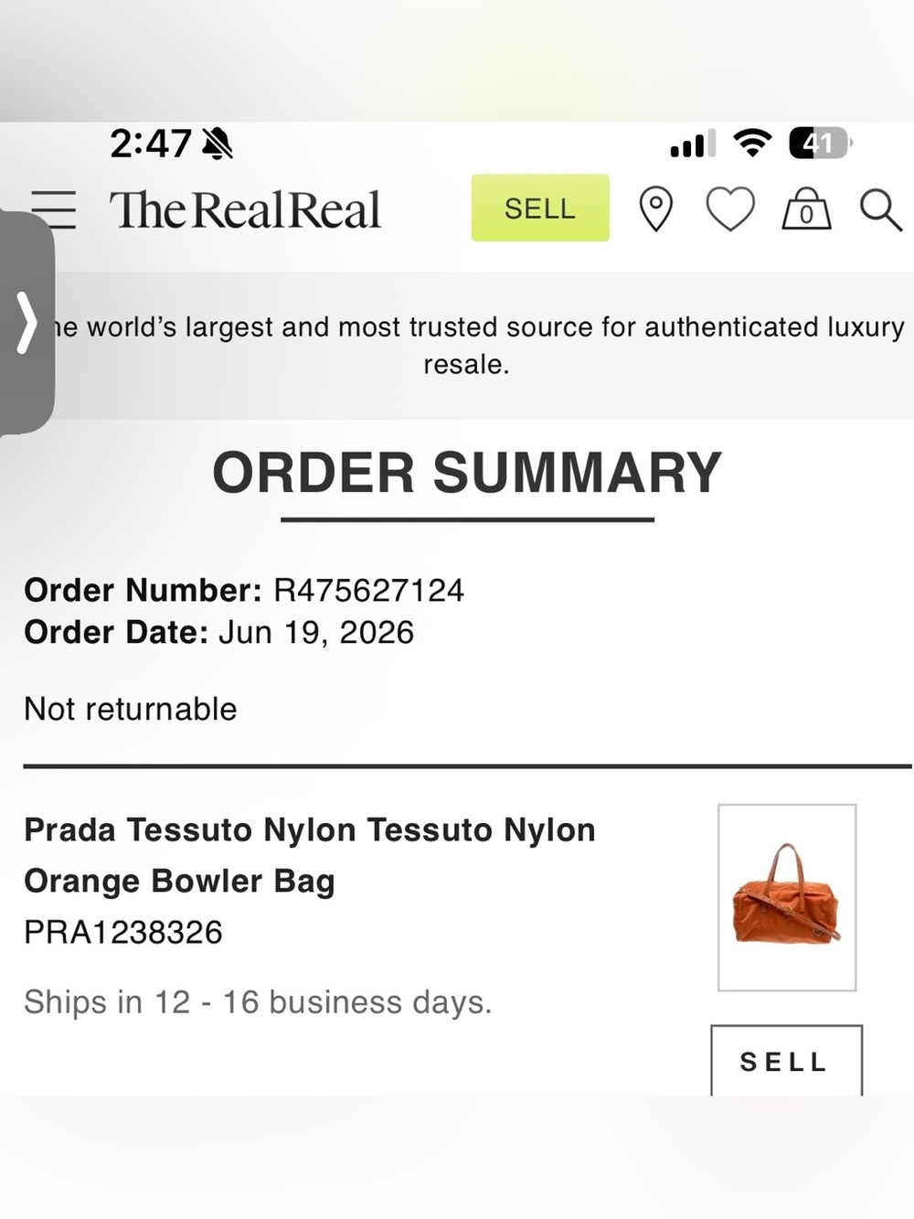 Prada Nylon Travel Bag in Orange NWT - Picture 16 of 16